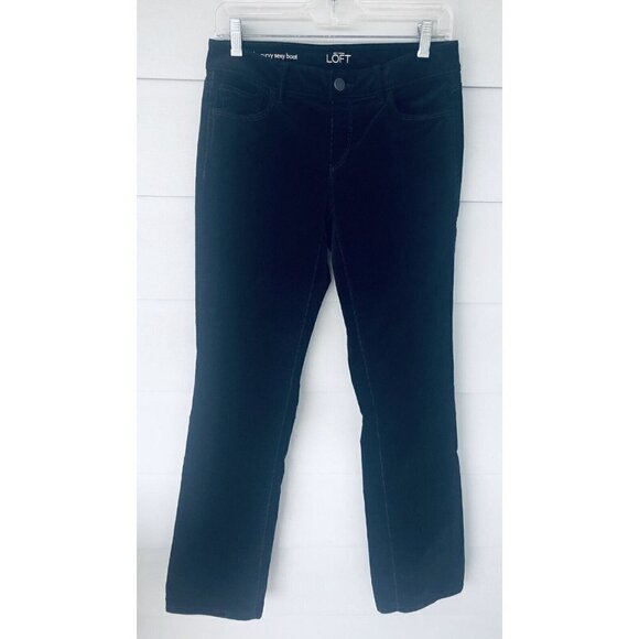 Ann Taylor Loft Womens Size 4/27 Black Curvy Sexy Boot Corduroy Jeans Pants - Picture 1 of 5